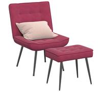 vidaXL Poltrona Relax con Poggiapiedi Rosso Vino in Velluto