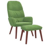 vidaXL Poltrona Relax con Poggiapiedi Verde Chiaro in Velluto, sedia, sedia relax, sedia relax in velluto, sedia da soggiorno, sedia in velluto