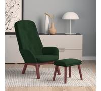 vidaXL Poltrona Relax con Poggiapiedi Verde Scuro in Velluto