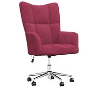 vidaXL Sedia Relax Rosso Vino in Velluto