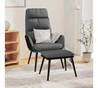 vidaXL Poltrona Relax con Sgabello Grigio Chiaro Tessuto e Similpelle