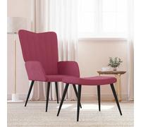 vidaXL Poltrona Relax con Sgabello Rosso Vino in Velluto