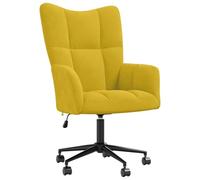 vidaXL Poltrona relax con ruote, regolabile in altezza, girevole, per la TV, imbottita, per il soggiorno, colore giallo senape