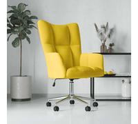vidaXL Sedia reclinabile con ruote girevole in altezza regolabile sedia TV sedia imbottita sedia reclinabile sedia ad ala sedia soggiorno senape velluto giallo