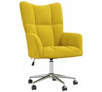vidaXL Sedia reclinabile con ruote girevole in altezza regolabile sedia TV sedia imbottita sedia reclinabile sedia ad ala sedia soggiorno senape velluto giallo