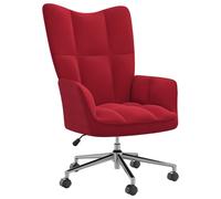 vidaXL Sedia Relax Rosso Vino in Velluto