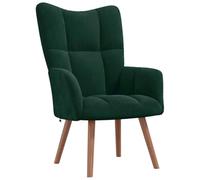 vidaXL Poltrona Relax Verde Scuro in Velluto