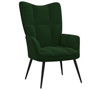 vidaXL Poltrona Relax Verde Scuro in Velluto