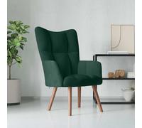 vidaXL Poltrona Relax Verde Scuro in Velluto