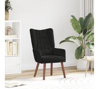 vidaXL Poltrona Relaxante in Velluto Nero