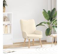 vidaXL Poltrona Moderna e Confortevole Panna Per Rilassarsi nel Soggiorno Poltrona Ergonomica in Tessuto di Poliestere con Gambe in Legno Affusolate Ideale per Lettura e Seduta da Interno