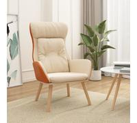 vidaXL Poltrona Rilassante Crema in Tessuto e PVC