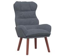 vidaXL Poltrona ergonomica grigio scuro con seduta imbottita, rivestimento in poliestere con telaio in legno, per soggiorno, camera da letto e ufficio, elegante seduta per interni, comoda