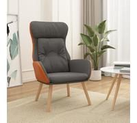 vidaXL Poltrona Rilassante Grigio Scuro in Tessuto e PVC