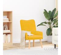 vidaXL Poltrona ergonomica gialla brillante per soggiorno, design moderno strutturato con struttura in legno naturale resistente, posizione di lettura perfetta e spazi accoglienti, sedia interna