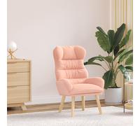 vidaXL Poltrona Rilassante in Tessuto Simil Manto Curly Rosa