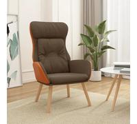 vidaXL Poltrona Rilassante Marrone in Tessuto e PVC