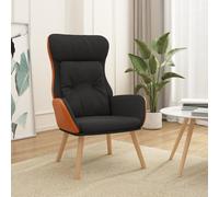 vidaXL Poltrona Rilassante Nera in Tessuto e PVC