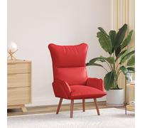 vidaXL Poltrona ergonomica moderna in tessuto rosso resistente alle macchie, struttura in legno resistente, ideale per soggiorno lettura seduta comoda mobili poltrone alla moda interni