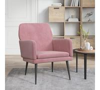 vidaXL Poltrona Rosa 62x79x79 cm Velluto