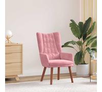 vidaXL poltrona Rosa 63 x 67 x 94 cm Velluto, Poltrona in Velluto Moderna, Sedia Confortevole per Salotto, Stile per Camera da Letto e Studio
