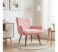 vidaXL Poltrona Rosa Bouclé
