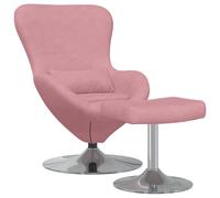 vidaXL Poltrona Rosa con Poggiapiedi Design Moderno Ergonomico Sedia Uniposto per Soggiorno Braccioli Imbottiti Gambe in Cromo Lucido Seduta Elegante Arredamento Interno Confortevole Mobili Contempor