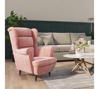 vidaXL Poltrona Rosa in Velluto