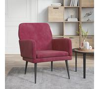 vidaXL Poltrona Rosso Vino 62x79x79 cm Velluto