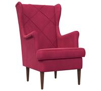 vidaXL Poltrona in velluto vinaccia, poltrona chic accento, sedia moderna in velluto per una lettura confortevole, metallo elegante e mobili da interno durevoli