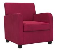 vidaXL Poltrona Rosso Vino Velluto