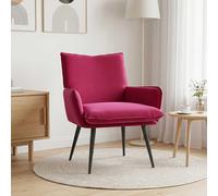 vidaXL Poltrona Rosso Vino Velluto