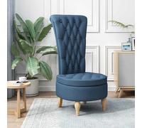 vidaXL Poltrona Slipper Blu 56,5 x 70 x 110 cm Tessuto