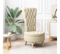 vidaXL Poltrona Slipper Crema 56,5 x 70 x 110 cm Tessuto