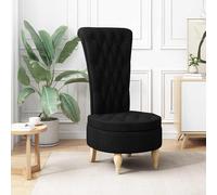 vidaXL Poltrona Slipper Nero 56,5 x 70 x 110 cm Tessuto