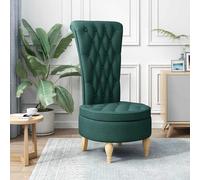 vidaXL Poltrona Slipper Verde Scuro 56,5 x 70 x 110 cm Tessuto
