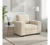 vidaXL Poltrona Sofa Beige 100 cm Tessuto misto lino
