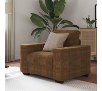 vidaXL Poltrona Sofa con cuscino Marrone Pelle sintetica e Legno