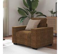 vidaXL Poltrona Sofa con cuscino Marrone Pelle sintetica & Legno