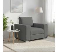vidaXL Poltrona Sofa Grigio scuro 100 cm Tessuto, Divano per Soggiorno, Moderno Rettangolare, Seduta Resistente, Tessuto Traspirante, Cuscino in Schiuma, Design Elegante