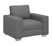 vidaXL Poltrona Sofa Grigio scuro 100 cm Tessuto, Divano per Soggiorno, Moderno Rettangolare, Seduta Resistente, Tessuto Traspirante, Cuscino in Schiuma, Design Elegante