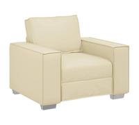 vidaXL Poltrona Sofa Moderna in Panna per Uso Interno | Elegante Poltrona in Pelle Sintetica Seduta Compatta Ufficio e Salotto Robusta Comoda Design Finitura Testurizzata Mobili Contemporanei Lounge