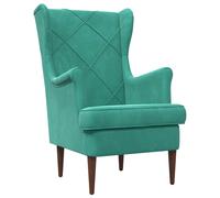 vidaXL Poltrona in velluto turchese, poltrona chic accento, sedia moderna in velluto per una lettura confortevole, elegante in metallo e mobili da interno durevoli