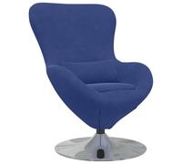 vidaXL Poltrona Uovo Blu Polizia 63 x 73 x 90 cm Velluto, Sedia Lounge Moderna, Seating Elegante, Velluto, Uovo Confortevole, Girevole per Relaxare a Casa