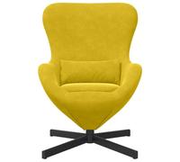vidaXL Poltrona uovo Giallo 63 x 73 x 90 cm Velluto | Super comoda per le lunghe sedute, Il giallo vivace porta un tocco di vita a qualsiasi stanza,