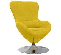vidaXL Poltrona Gialla Moderna con Cuscino Girevole per Interno, Soggiorno, Lettura o Relax, Tessuto Morbido in Poliestere, Design Elegante, Telaio Metallico Resistente, Sedia Comoda, Arredamento
