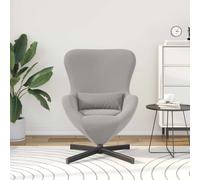 vidaXL Poltrona uovo Grigio chiaro 63 x 73 x 90 cm Tessuto