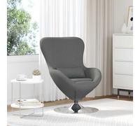 vidaXL Sedia a Uovo Grigio Scuro de, in tessuto, con base girevole, braccioli eleganti e struttura in acciaio resistente. Perfetta per soggiorno, ufficio e casa, è una sedia regolabile e contemporan