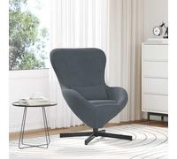 vidaXL Poltrona uovo Grigio scuro 63 x 73 x 90 cm Velluto