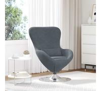 vidaXL Poltrona uovo Grigio scuro Velluto